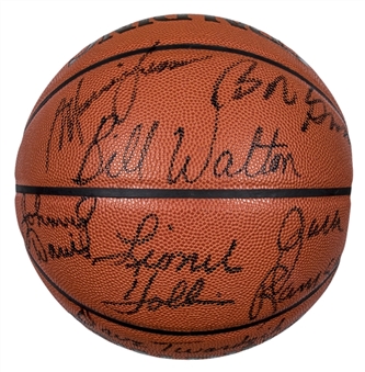 1976-77 Portland Trail Blazers NBA Champion Team Signed Basketball With 7 Signatures Including Ramsay, Lucas and Walton (PSA/DNA)